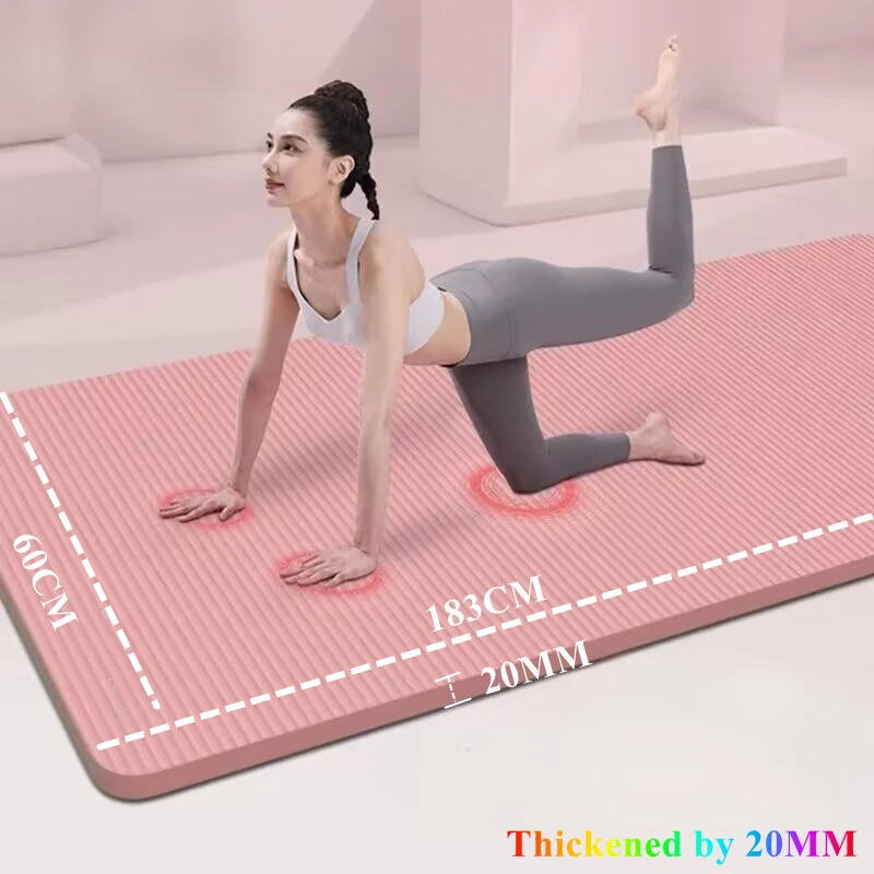 20MM 183×60cmThick Yoga Mats Anti-slip Sport Fitness Mat Blanket for Exercise Yoga and Pilates Gymnastics Mat Fitness Equipment